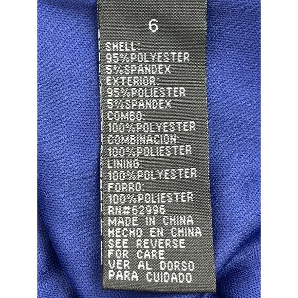 Scarlett Royal Blue Chiffon Shawl Cocktail Dress Sequin Trim Midi Size 6 Formal - Picture 10 of 12